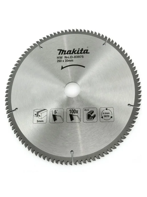 Makita Диск пильный по алюминию 260х30 мм Z100 D-03975, вариант, фото 2