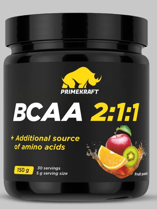Prime Kraft PRIMEKRAFT BCAA 2 1 1 Фруктовый пунш банка 150 г, 150 г, фото 4