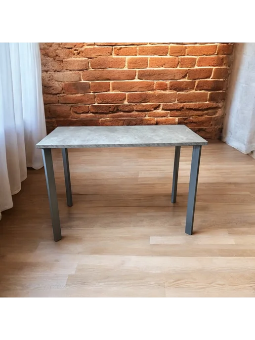 TheTableLab Игровой компьютерный стол Бетон, 110*60 см. Ножки серый хром, 110x60 см, фото 5