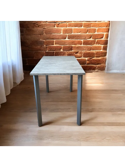 TheTableLab Игровой компьютерный стол Бетон, 110*60 см. Ножки серый хром, 110x60 см, фото 6