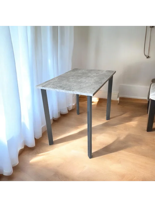 TheTableLab Игровой компьютерный стол Бетон, 100*60 см. Ножки серый хром, 100x60 см, фото 4