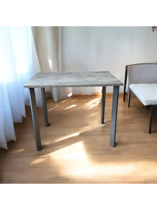 TheTableLab Игровой компьютерный стол Бетон, 100*60 см. Ножки серый хром, 100x60 см, фото 5