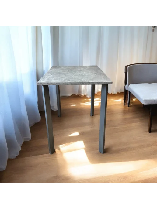 TheTableLab Игровой компьютерный стол Бетон, 100*60 см. Ножки серый хром, 100x60 см, фото 6