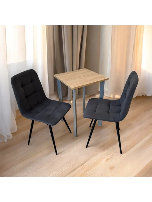 TheTableLab Игровой компьютерный стол Дуб, 60*50 см. Ножки серый хром, 60x50 см, фото 2