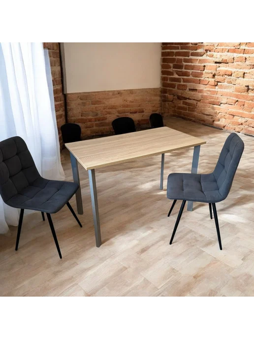 TheTableLab Игровой компьютерный стол Дуб, 110*60 см. Ножки серый хром, 110x60 см, фото 2