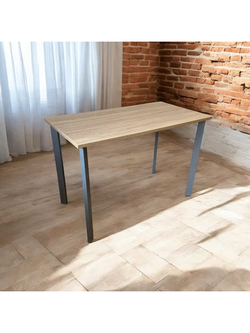 TheTableLab Игровой компьютерный стол Дуб, 110*60 см. Ножки серый хром, 110x60 см, фото 3