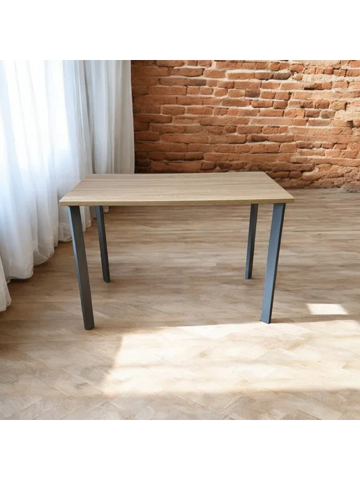TheTableLab Игровой компьютерный стол Дуб, 110*60 см. Ножки серый хром, 110x60 см, фото 4