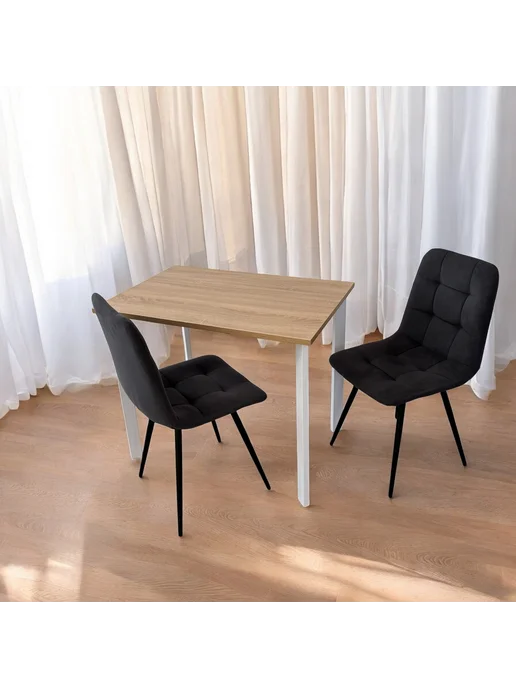 TheTableLab Игровой компьютерный стол цвет Дуб, 90*70 см. Ножки белые, 90x70 см, фото 2