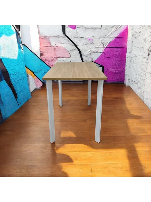 TheTableLab Игровой компьютерный стол цвет Дуб, 110*60 см. Ножки белые, 110x60 см, фото 6
