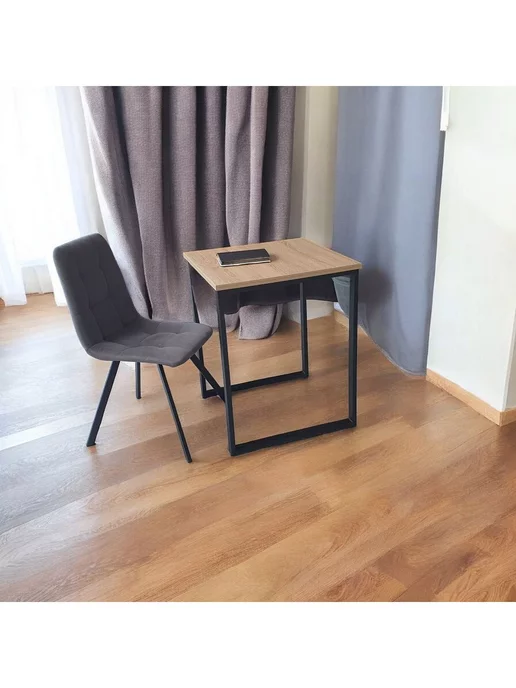 TheTableLab Игровой компьютерный стол 110*70 см, Дуб, Ножки черные, 60x60 см, фото 3