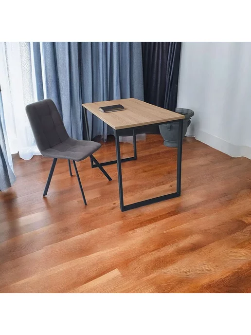 TheTableLab Игровой компьютерный стол 110*70 см, Дуб, Ножки черные, 110x60 см, фото 3