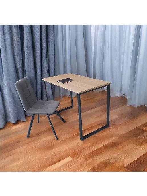 TheTableLab Игровой компьютерный стол 110*70 см, Дуб, Ножки черные, 110x60 см, фото 5