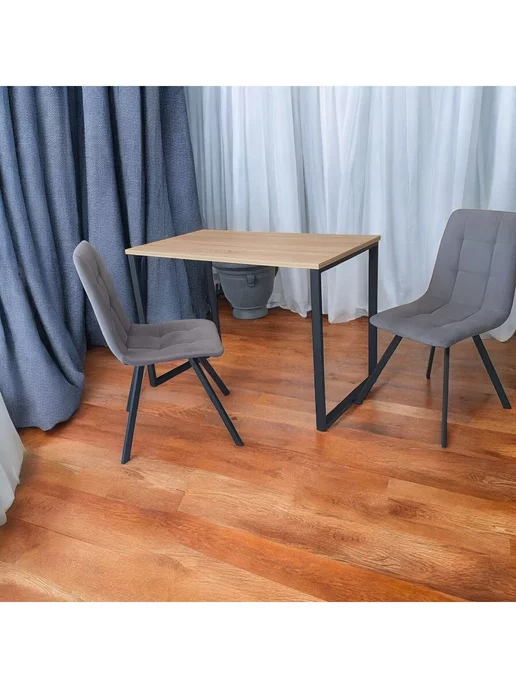 TheTableLab Игровой компьютерный стол 110*70 см, Дуб, Ножки черные, 110x60 см, фото 7
