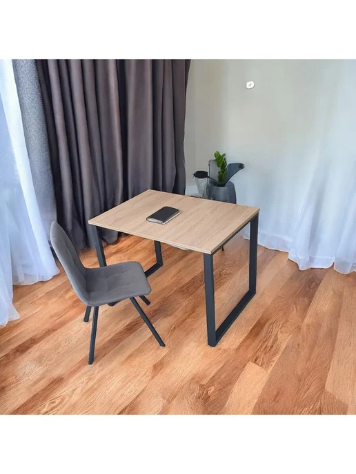 TheTableLab Игровой компьютерный стол 110*70 см, Дуб, Ножки черные, 100x70 см, фото 2
