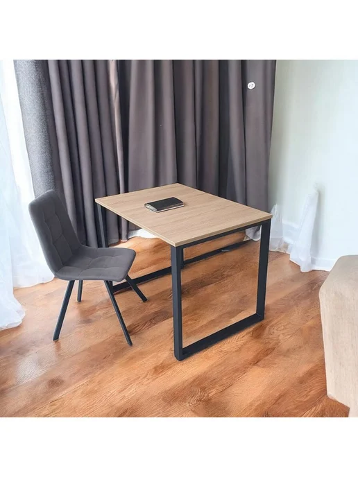 TheTableLab Игровой компьютерный стол 110*70 см, Дуб, Ножки черные, 100x70 см, фото 3