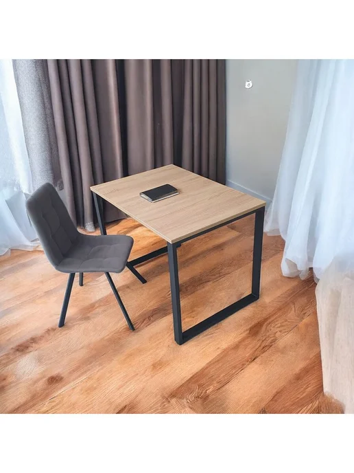 TheTableLab Игровой компьютерный стол 110*70 см, Дуб, Ножки черные, 100x70 см, фото 4