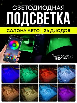 Светодиодная автомобильная подсветка ног rgb в салон авто