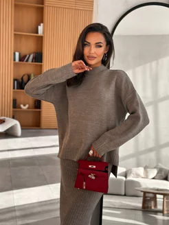 Костюм двойка трикотажный вязаный с юбкой Mary Jane Design 259799544 купить за 4 637 ₽ в интернет-магазине Wildberries