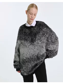 Серый шерстяной свитер oversize