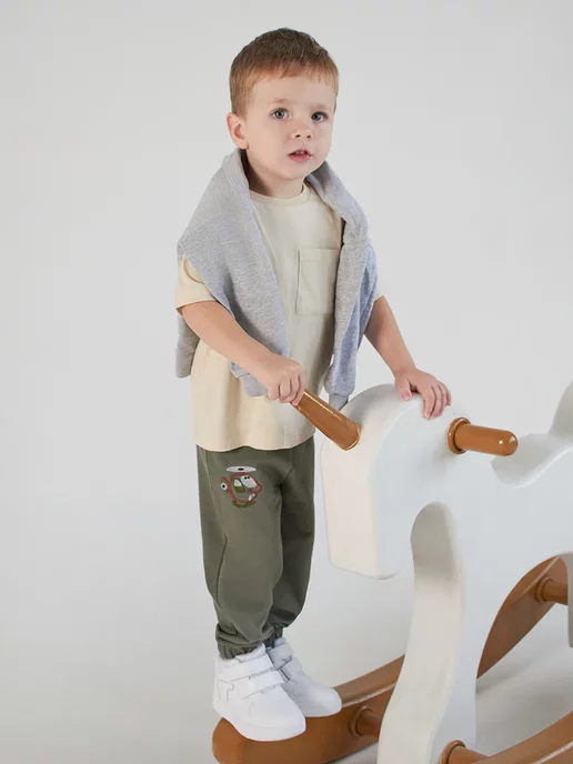 Mami-kids Штанишки для мальчиков брюки для новорожденных детей, зеленый, фото 3