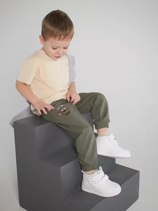 Mami-kids Штанишки для мальчиков брюки для новорожденных детей, зеленый, фото 4