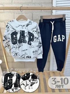 Спортивный костюм GAP с динозаврами двойка свитшот и штаны