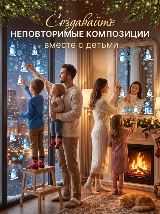 KezStore Новогодние наклейки на окна, вариант, фото 5