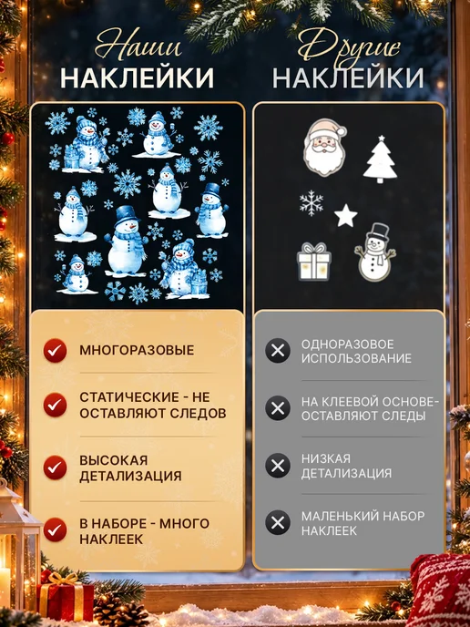 KezStore Новогодние наклейки на окна, вариант, фото 8