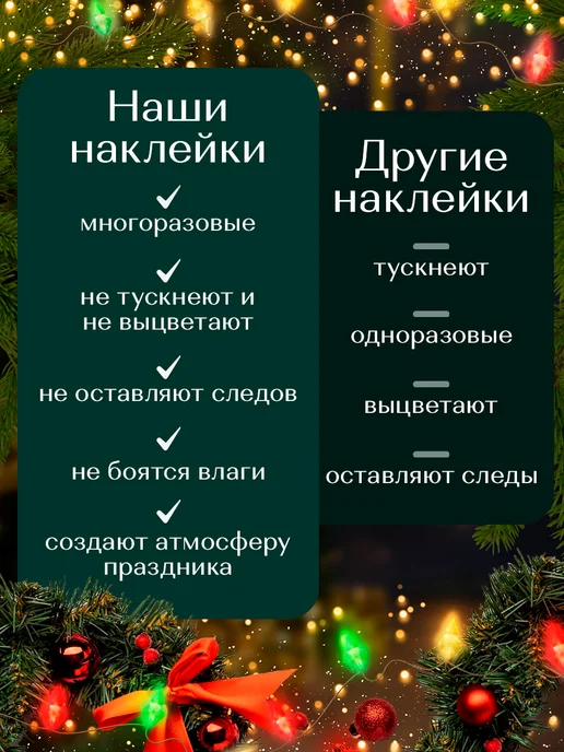 Новогодние наклейки на окна