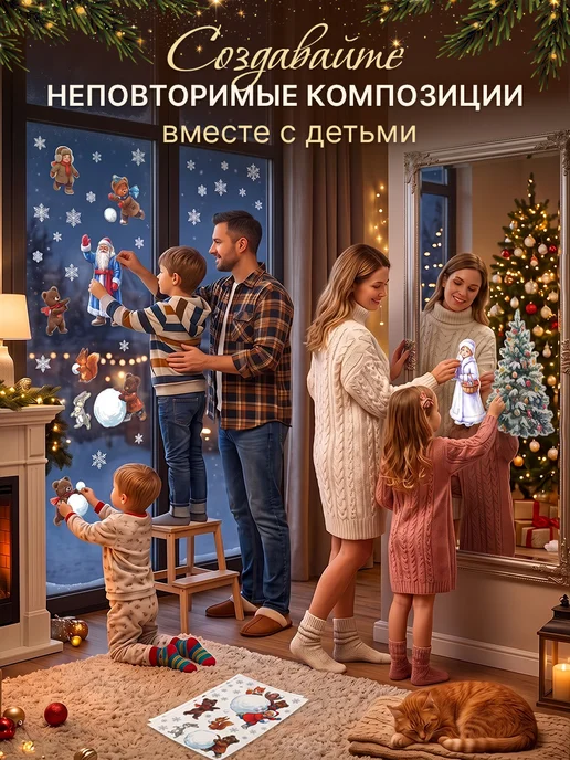 KezStore Новогодние наклейки на окна, вариант, фото 3