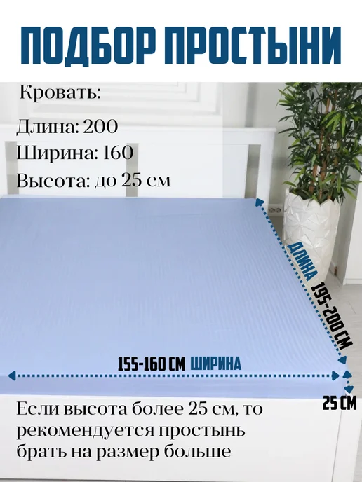 Зайкин простынь на резинке 160х200 натяжная однотонная полисатин, 160x200, фото 2