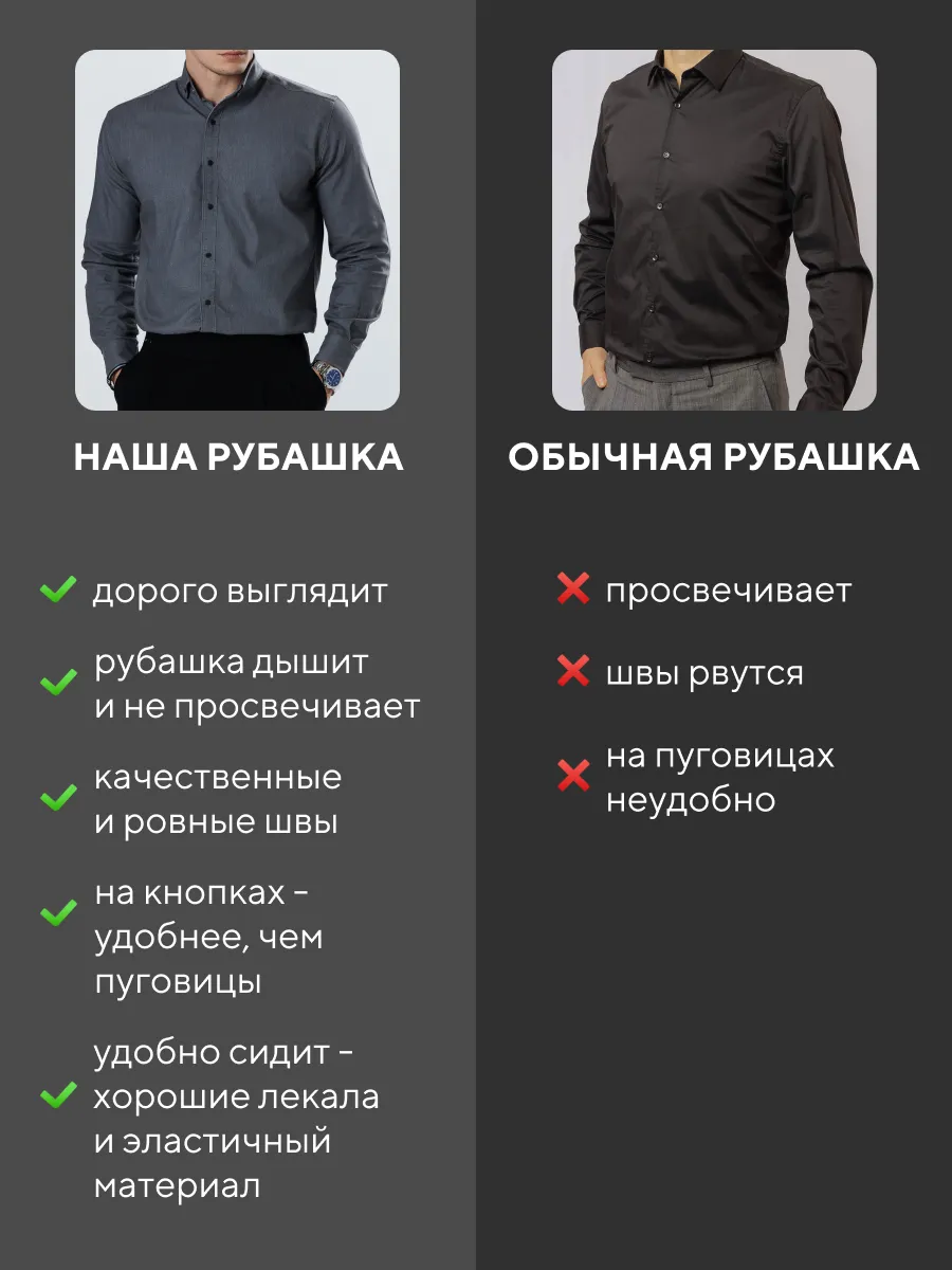 Рубашка приталенная на кнопках
