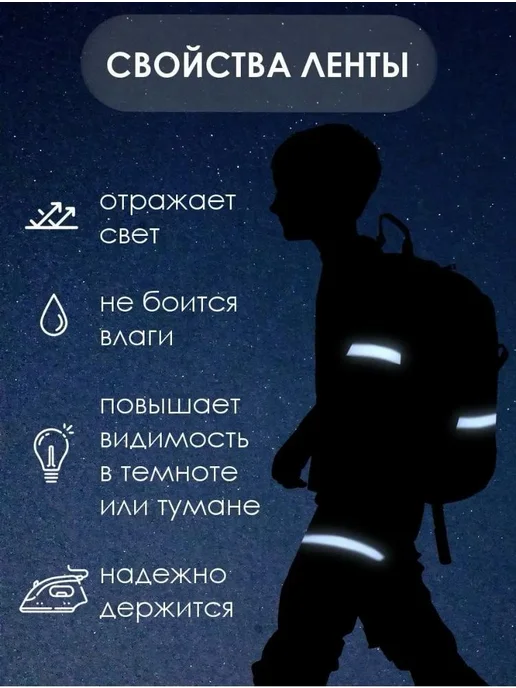 KAP.ITOSHKA Светоотражающая термоклеевая лента 25мм. 2 м, 2 м, фото 2