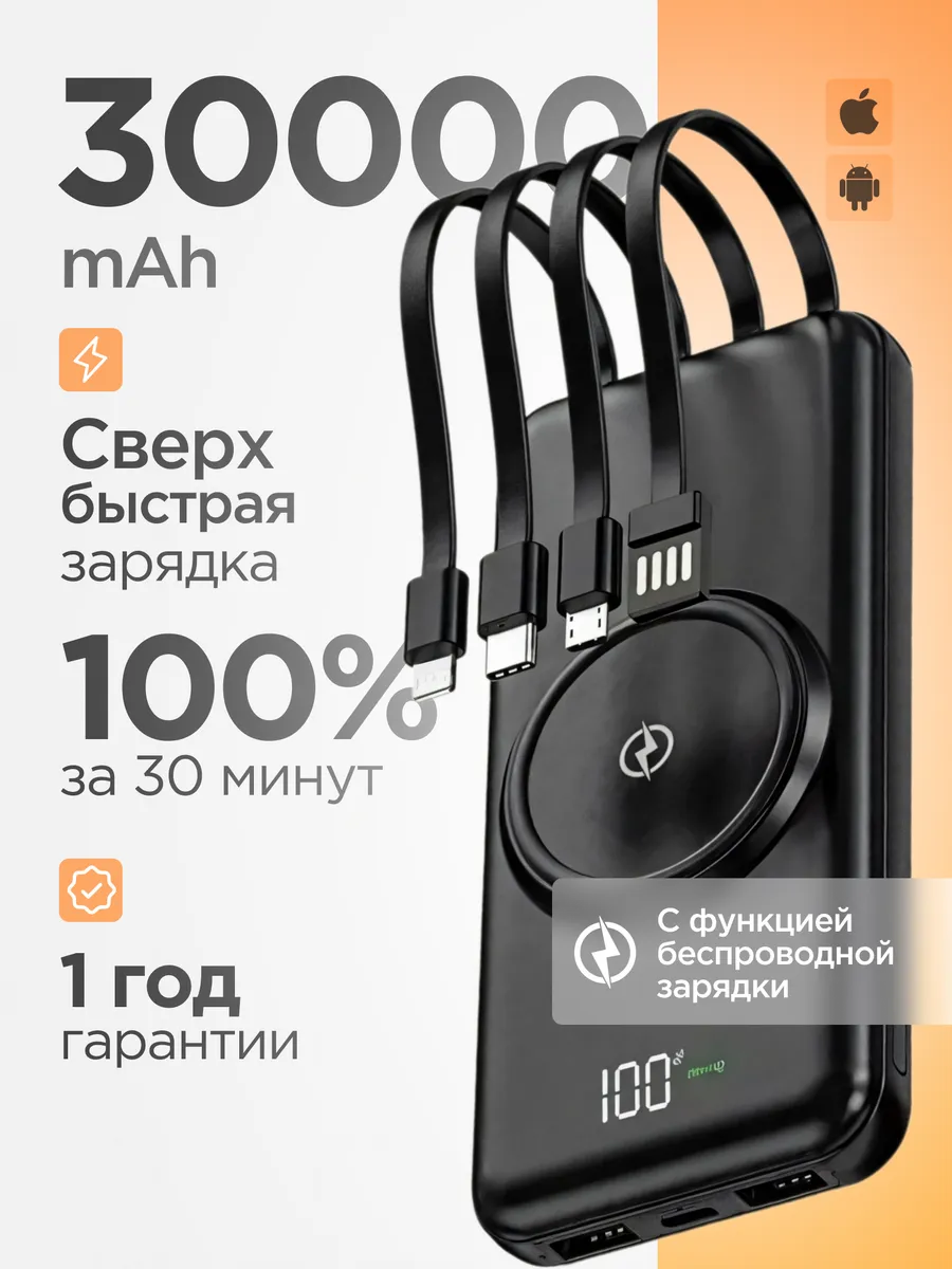 Повербанк 30000 с быстрой...