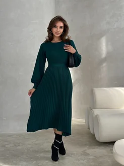 Платье трикотажное лапша осень Nazia shop 260411263 купить за 1 336 ₽ в интернет-магазине Wildberries