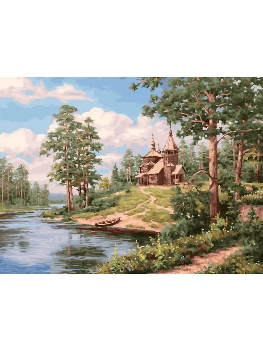 Картина по номерам 'Лесной скит', 30x40см