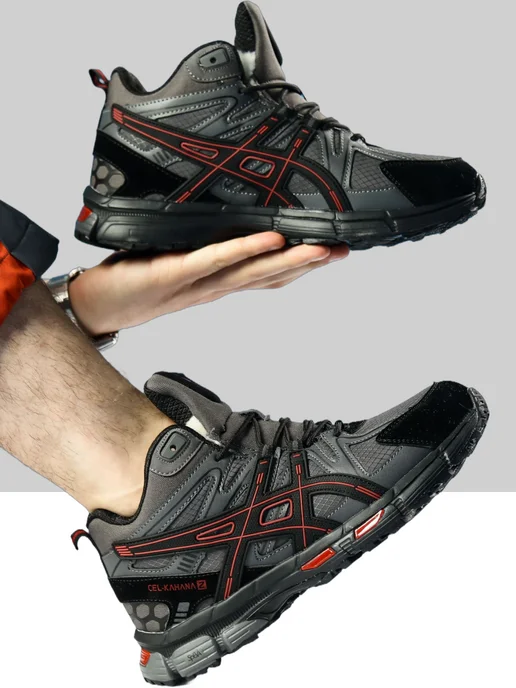 Кроссовки Asics Gel спортивная обувь бег трейл туризм, черный, фото 2