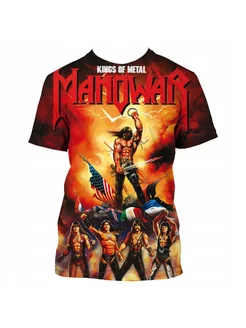 Футболка Manowar с 3D-принтом группы Heavy Metal Band