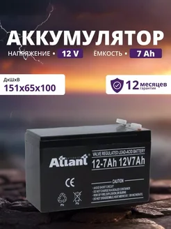 Аккумулятор ибп 12v 7 Ah AGM F1 инкубатора, эхолота, игрушек