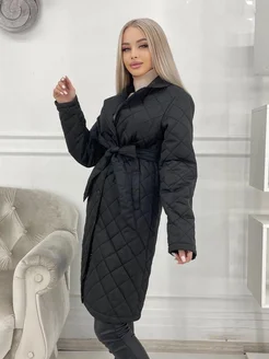 Пальто стеганое с поясом демисезонное NEW FASHION STORE_МАIКА 260625869 купить за 2 678 ₽ в интернет-магазине Wildberries