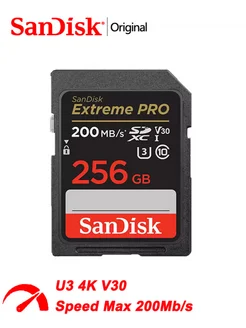 Карта памяти Extreme Pro 256ГБ U3 4K V30 (SDSDXXD-256G)