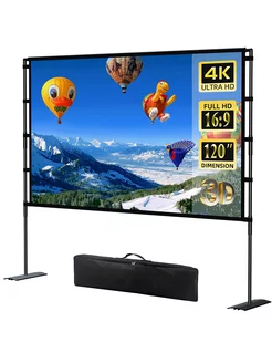 120" Экран для проектора с двойным железным основанием