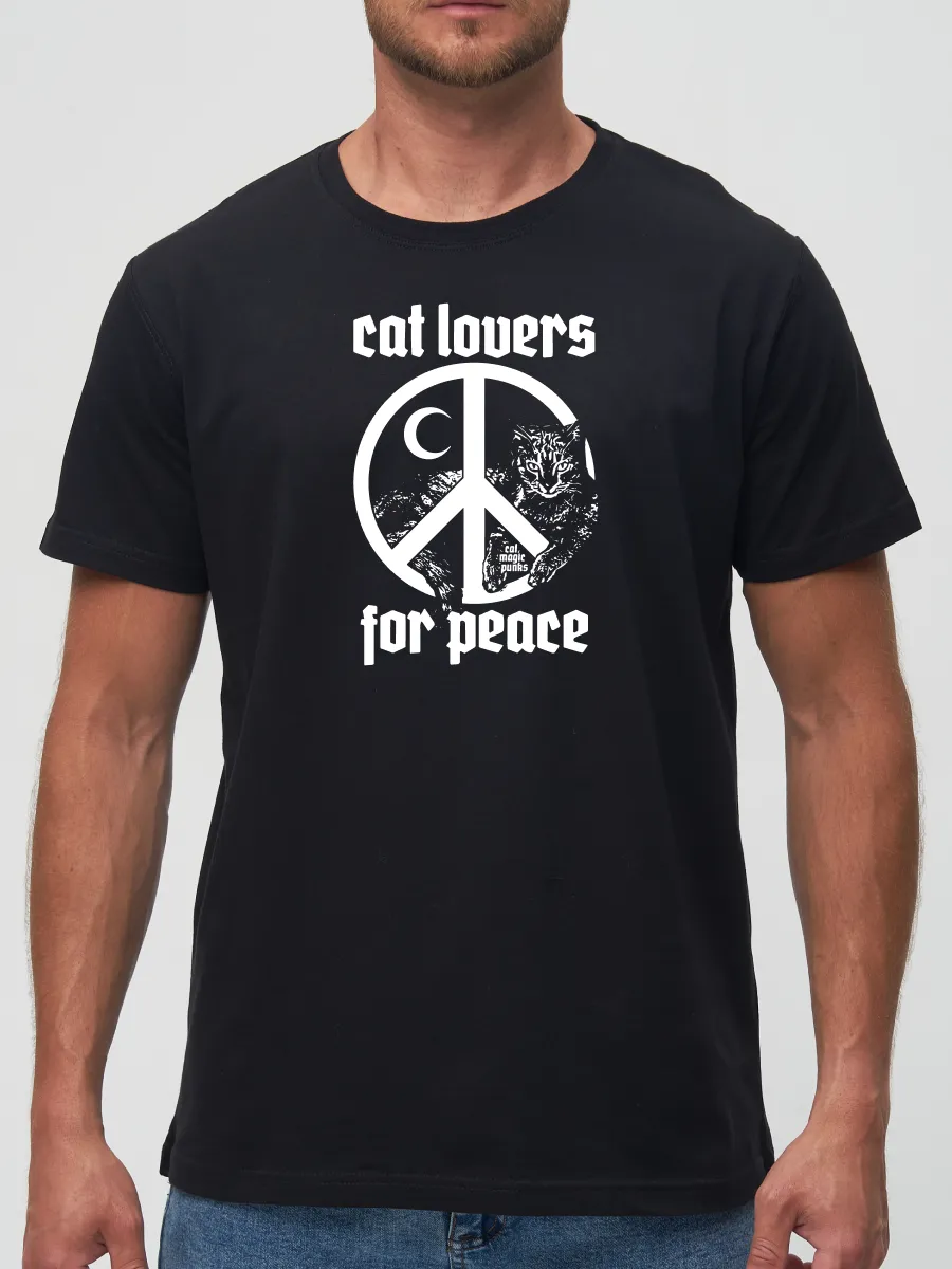 Футболка Cat lovers for peace.