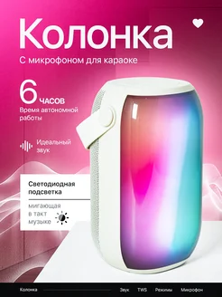 Музыкальная беспроводная колонка с микрофоном караоке