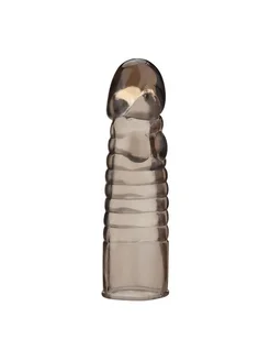 Дымчатая насадка-удлинитель Ribbed Realistic Penis