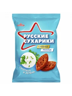 Сухарики ржаные хрустящие со вкусом Сметана и зелень,50г