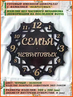 Часы (циферблат) именные с фамилией "Невратовых" 30 см АПЕЛЬСИН МАРКЕТ 261058418 купить за 1 495 ₽ в интернет-магазине Wildberries