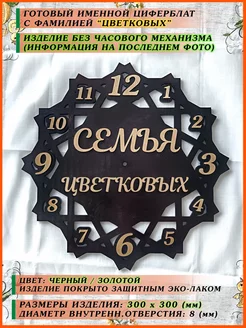 Часы (циферблат) на стену в дом с фамилией "Цветковых" 30 см АПЕЛЬСИН МАРКЕТ 261060477 купить за 1 495 ₽ в интернет-магазине Wildberries