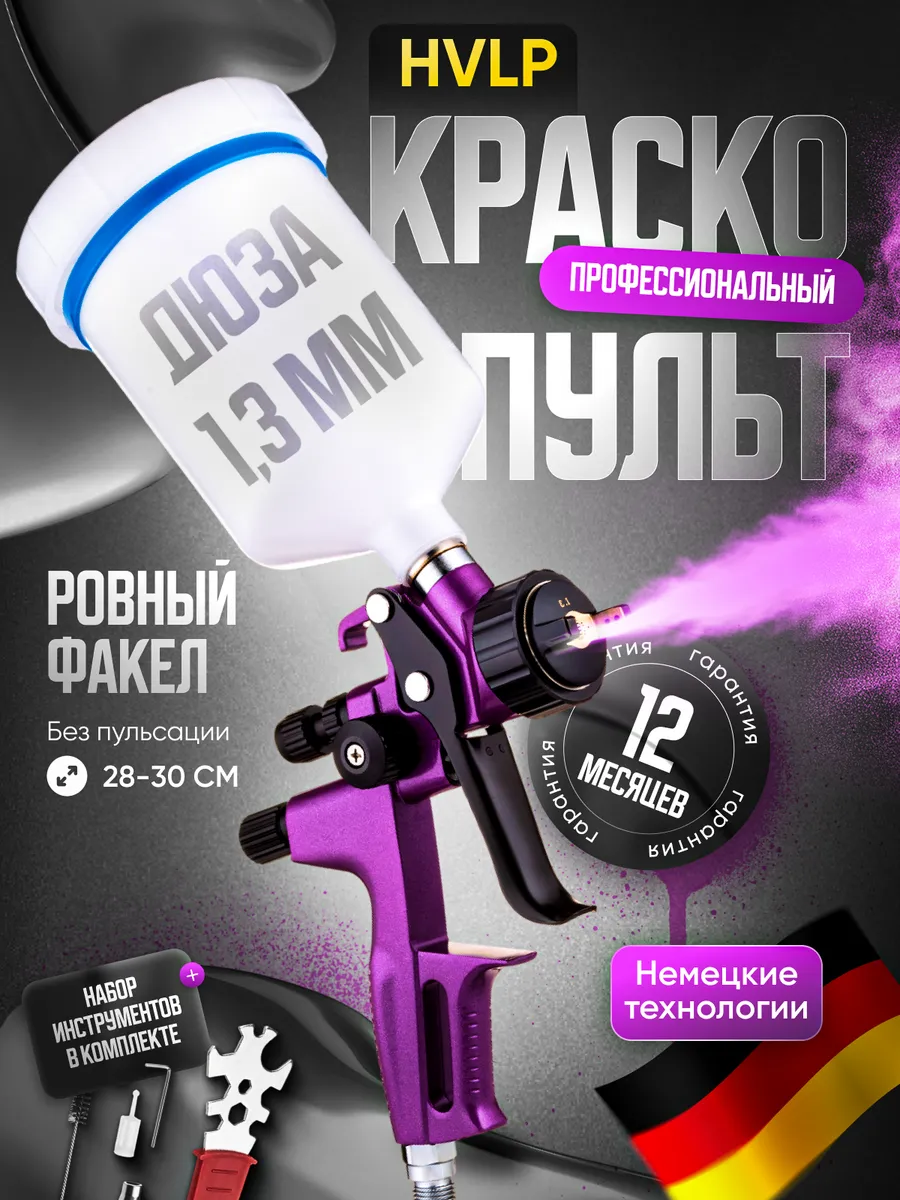 Краскопульт пневматический для краски профессиональный 261073140 купить за 4 536 ₽ в интернет-магазине Wildberries