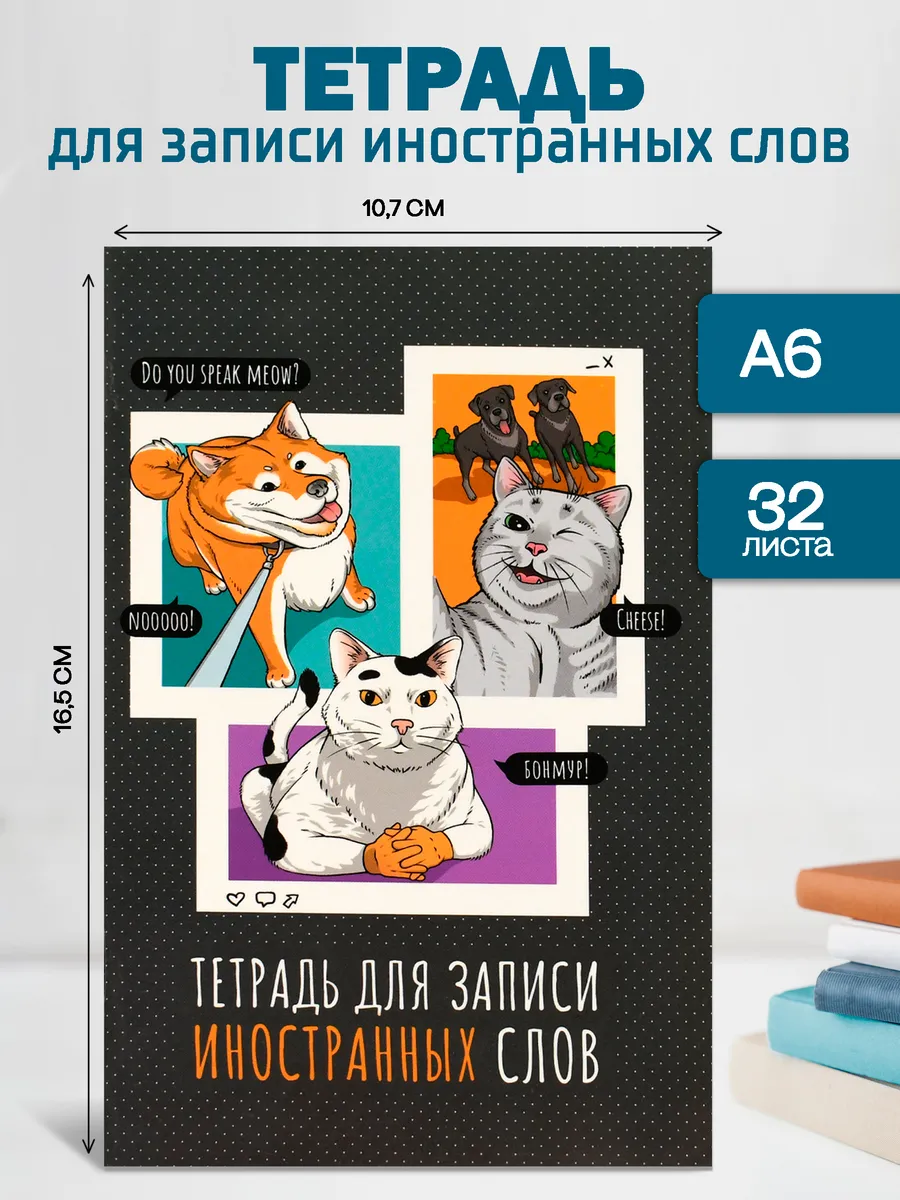 Тетрадь для записи иностранных слов А6 32л